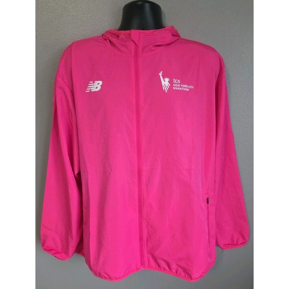 New Balance 2023 TCS NYC Marathon Jacket Men's XL Pink NWOT  Windcheater